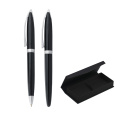 Glattes Schreiben hochwertiger glänzender schwarzer Metall -Kugelschreiber mit kundenspezifischem Logo -Gravel